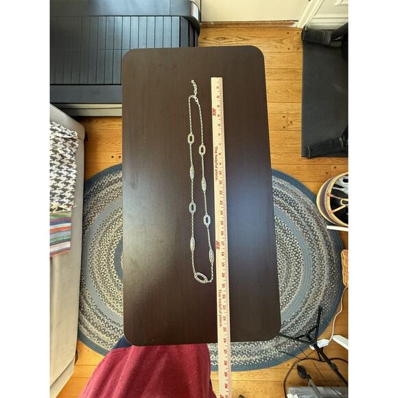 Brighton Deco Diamond Silver Tone Open Swirling Scrolls 40" Layering Necklace - Picture 9 of 9